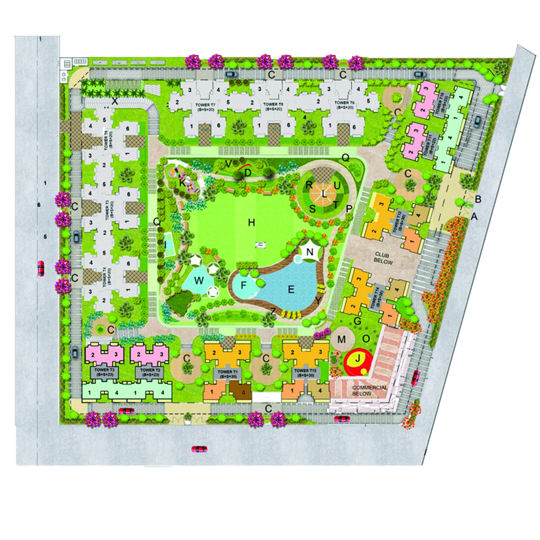 Aqua Casa master site plan and tower layout Sector 16B